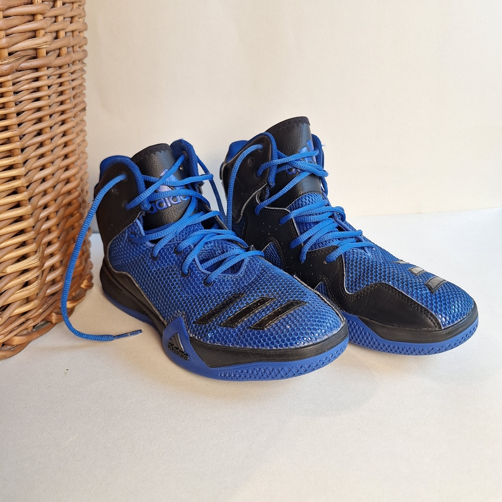 Adidas Dual Threat Blue Black Basketball Sneakers Size 8 Very Good Condotion - Picture 2 of 5
